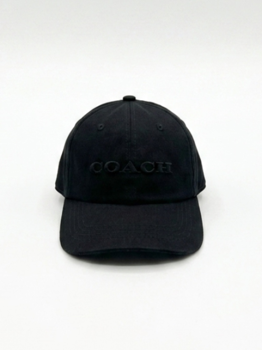COACH Black Baseball Cap Embroidered Logo Adjustable Hat